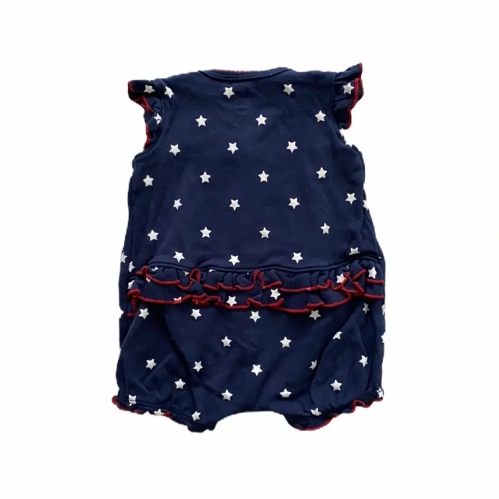 Carter’s Baby Girl Romper 3M Blue Star Print Summer Outfit